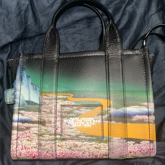 Marc Jacobs Black Multicolor Graphic \'THE TOTE BAG\' Leather Shoulder Tote main image 2